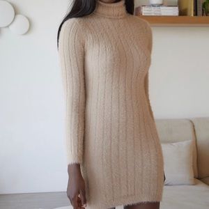 Ella roll neck long sleeve dress 🤎